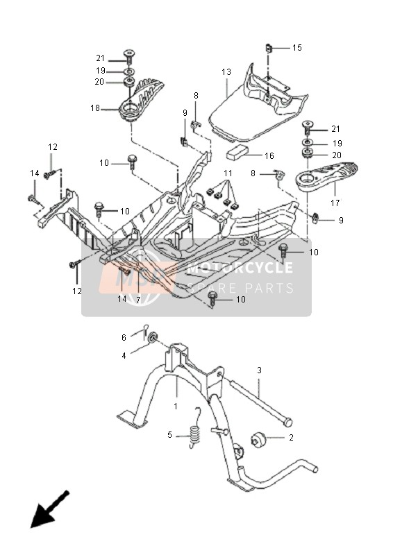 Yamaha CW50N 2011 Stand & Footrest for a 2011 Yamaha CW50N